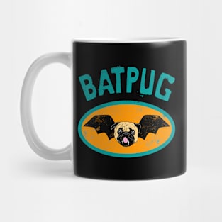 Batpug Halloween Retro Mug